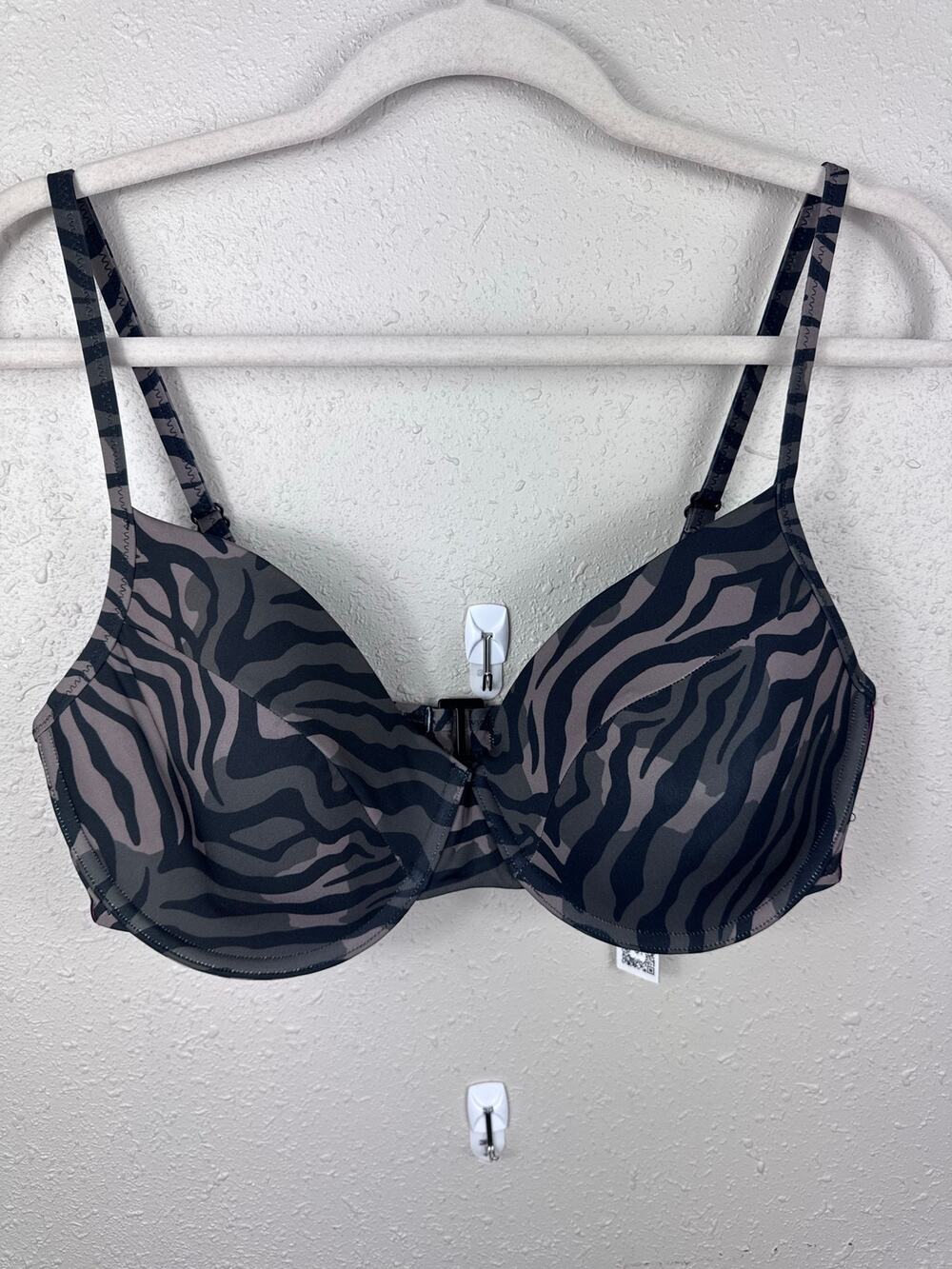 NWT $65 Sanctuary Black Here Kitty Kitty Underwired Bikini Swim Top Size DD